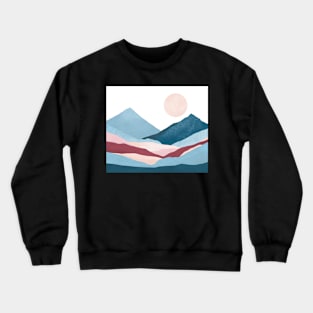 Blue mountain landscape poster Crewneck Sweatshirt